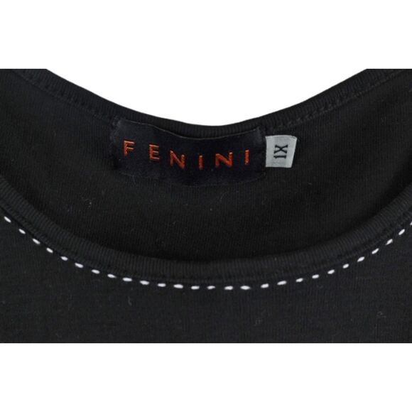 Fenini Black Women's Short Sleeve Top Blouse Pullover 1X 060 - Picture 2 of 6